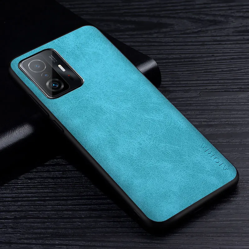 Premium PU Leathe Phone Case for Xiaomi Mi 11T Pro Scratch-Resistant Solid Color Cover for Xiaomi Mi 11T Pro Case