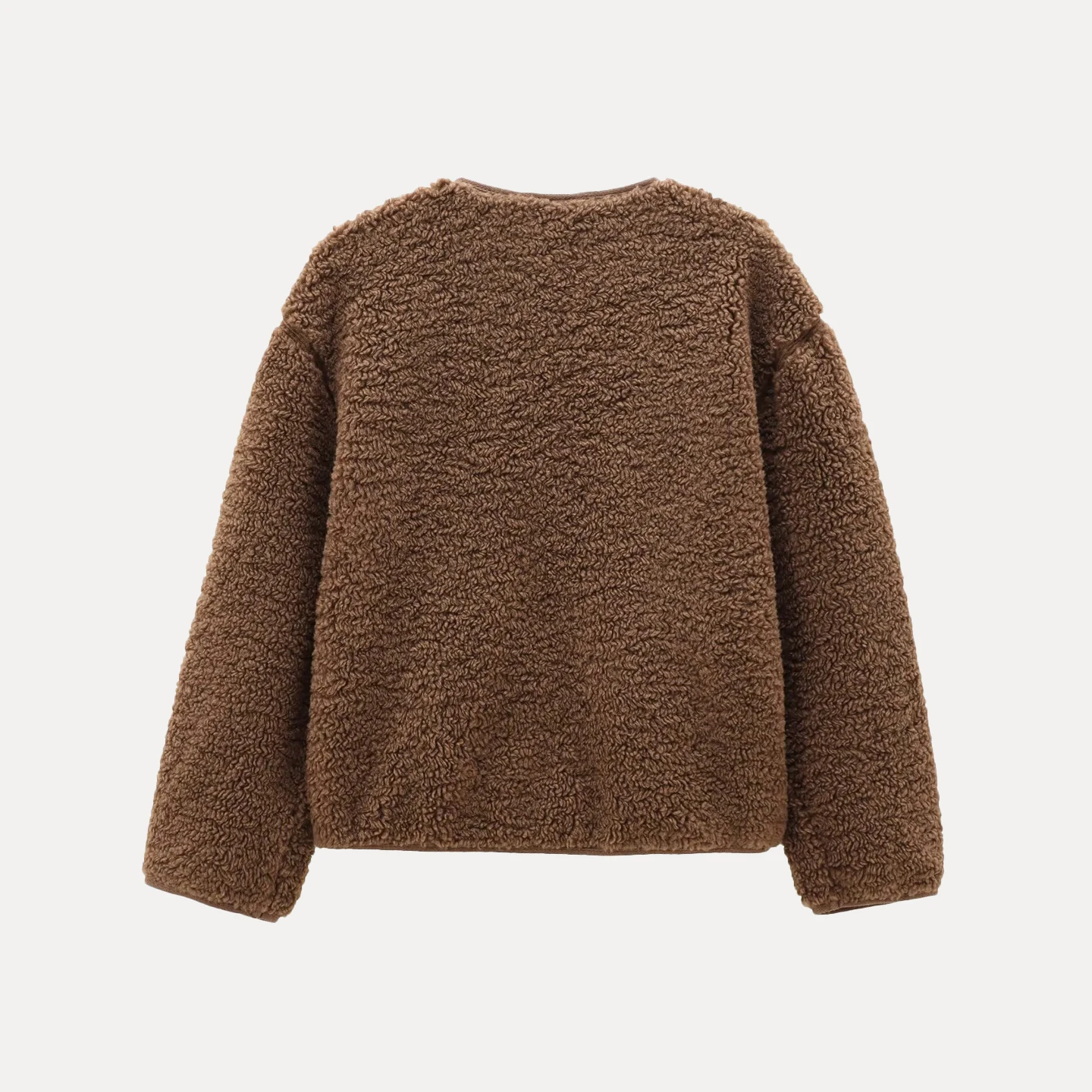 سترة أنيقة دافئة من الصوف الناعم بزر واحد للنساء، موضة خريفية جديدة لعام 2025 من ماركة زادا، بأكمام طويلة وياقة مستديرة