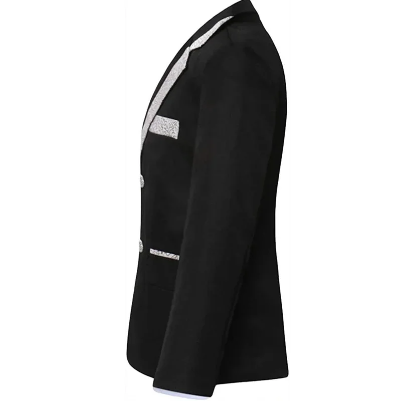 Boys Slim Fit Suits 5 Pieces Set Kids Blazer Vest Pants Shirt Bowtie  Jacket With Gold Rims For Wedding Party Prom