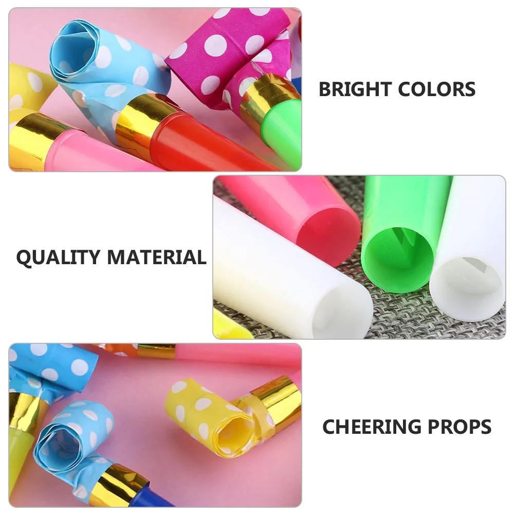 

50Pcs Fun Blowing Coil Whistles Colorful Cheering Noisemakers for Kids Parties Wedding Holiday Events Party Whistles