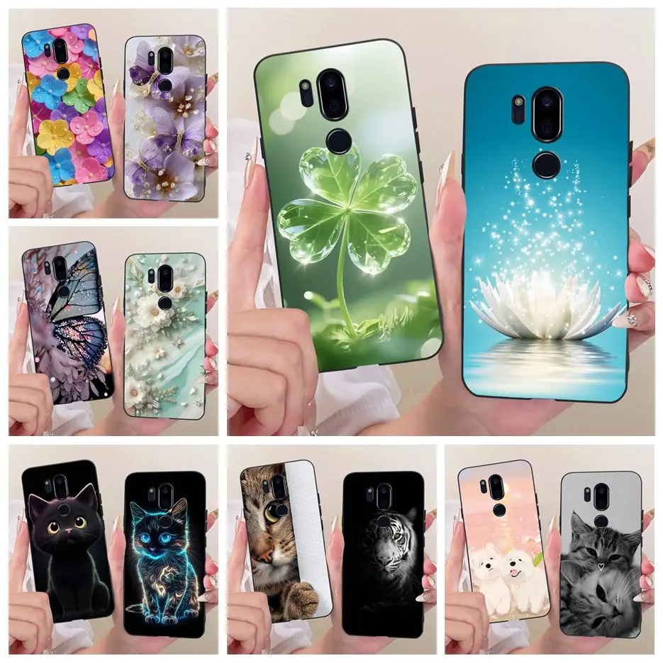 Чехол для LG G7 ThinQ SM-G710 G710EM G7+ с росписью в виде клевера и лотоса, мягкий чехол из ТПУ для LG G7 ThinQ G7ThinQ, чехол-футляр