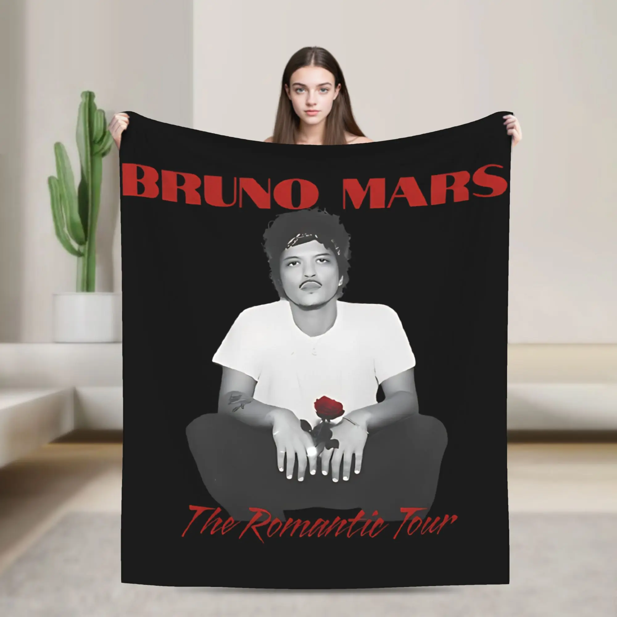 

Bruno Mars The Romantic Tour Rose Blanket Fleece Throw Blankets Home Couch Decoration Ultra-Soft Warm Bedsprea,
