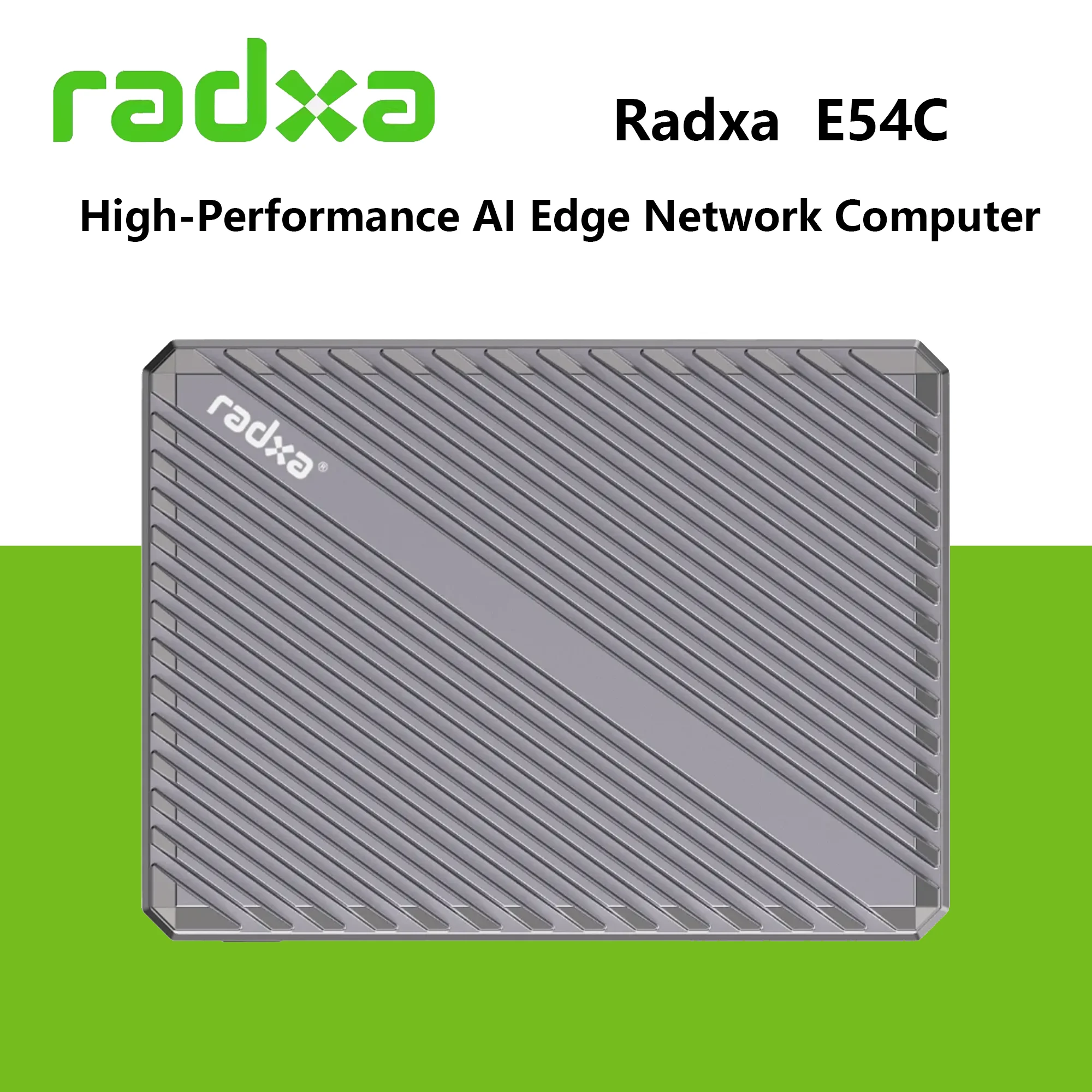 Radxa E54C AI Edge Network Computer Rockchip RK3582 Dual A76 and Quad A55, 5Tops NPU, 4x GbE, NVMe, USB 3.0, Development Board