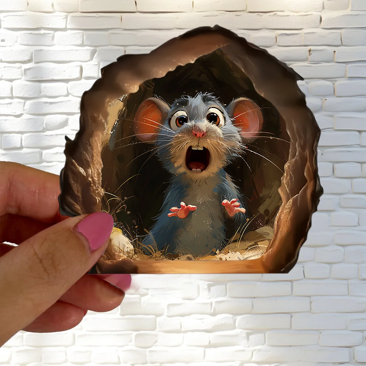 2pcs 9cm Frightened rats,Rat holes Wall Stickers, Stair Corner Stickers, Suitcases and Decorative Waterproof Stickers J-440