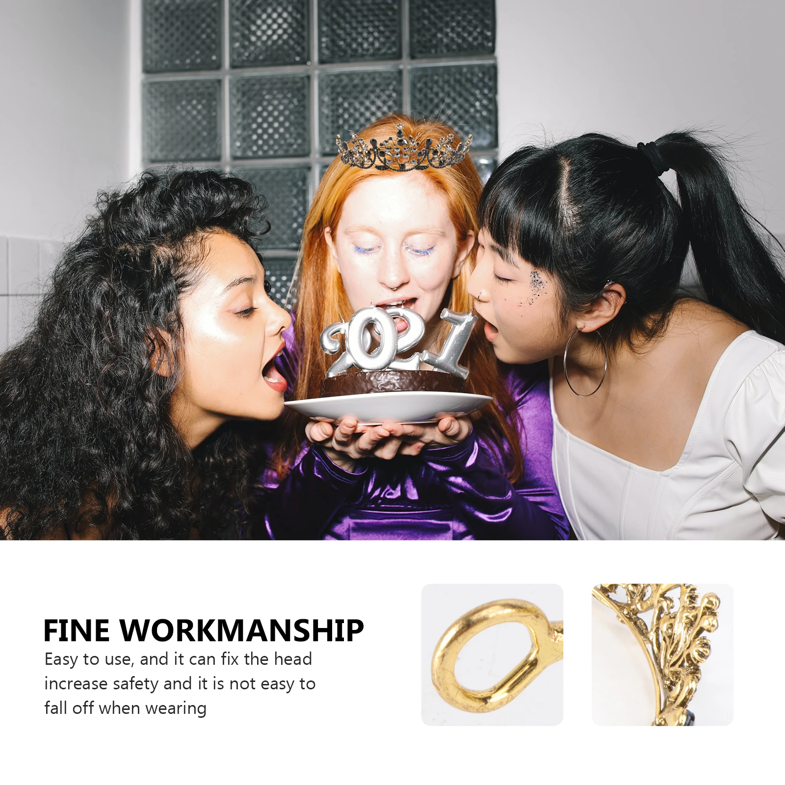 

Crystal Alloy Headdress Durable Retro Style Baroque Bride Prom Hair Fit HeadwearDecoration