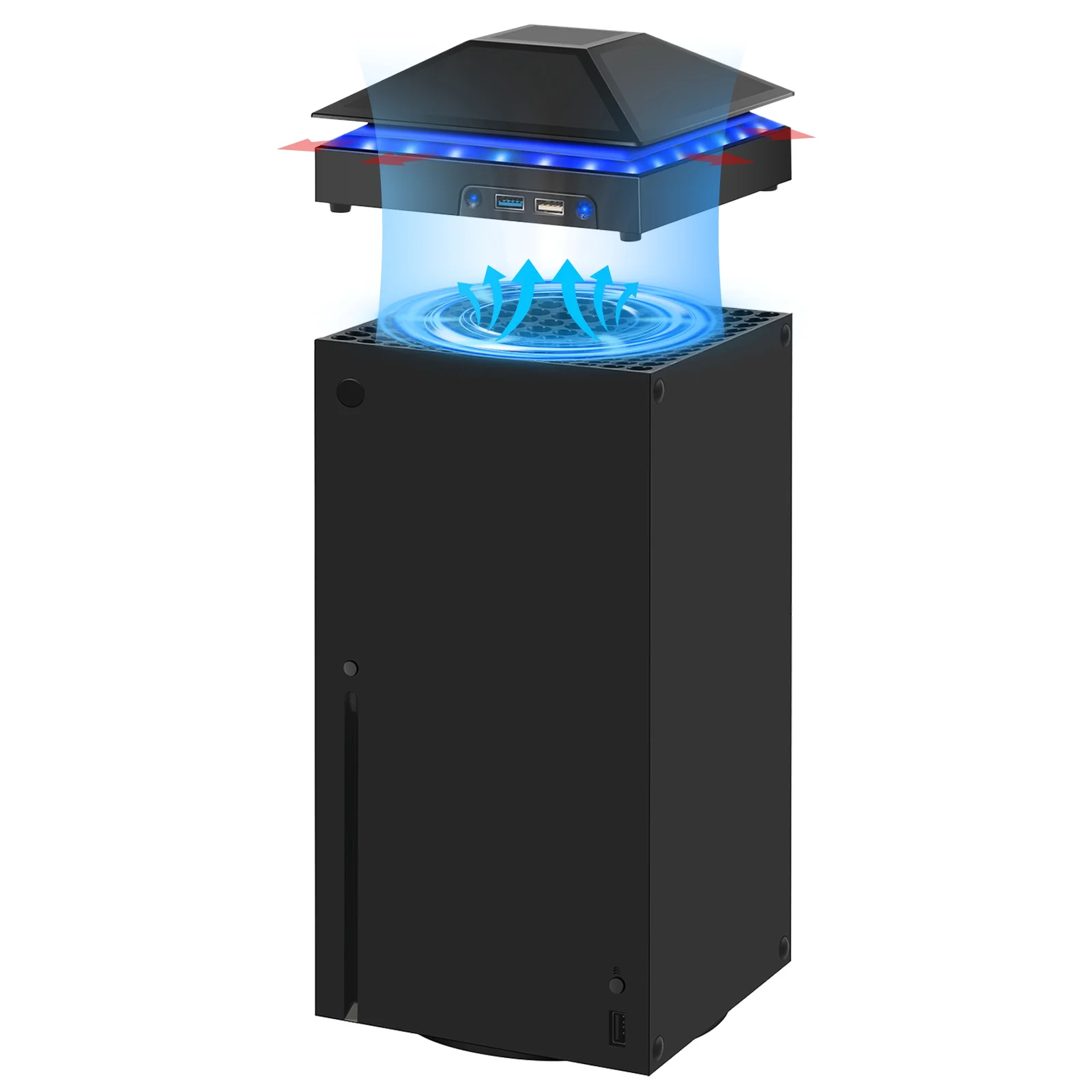 

USB Cooling Fan for Xbox Series X LED Display Radiator Low Noise Cooling Case 3 Speed 1800/ 2000/ 2200RPM with RGB