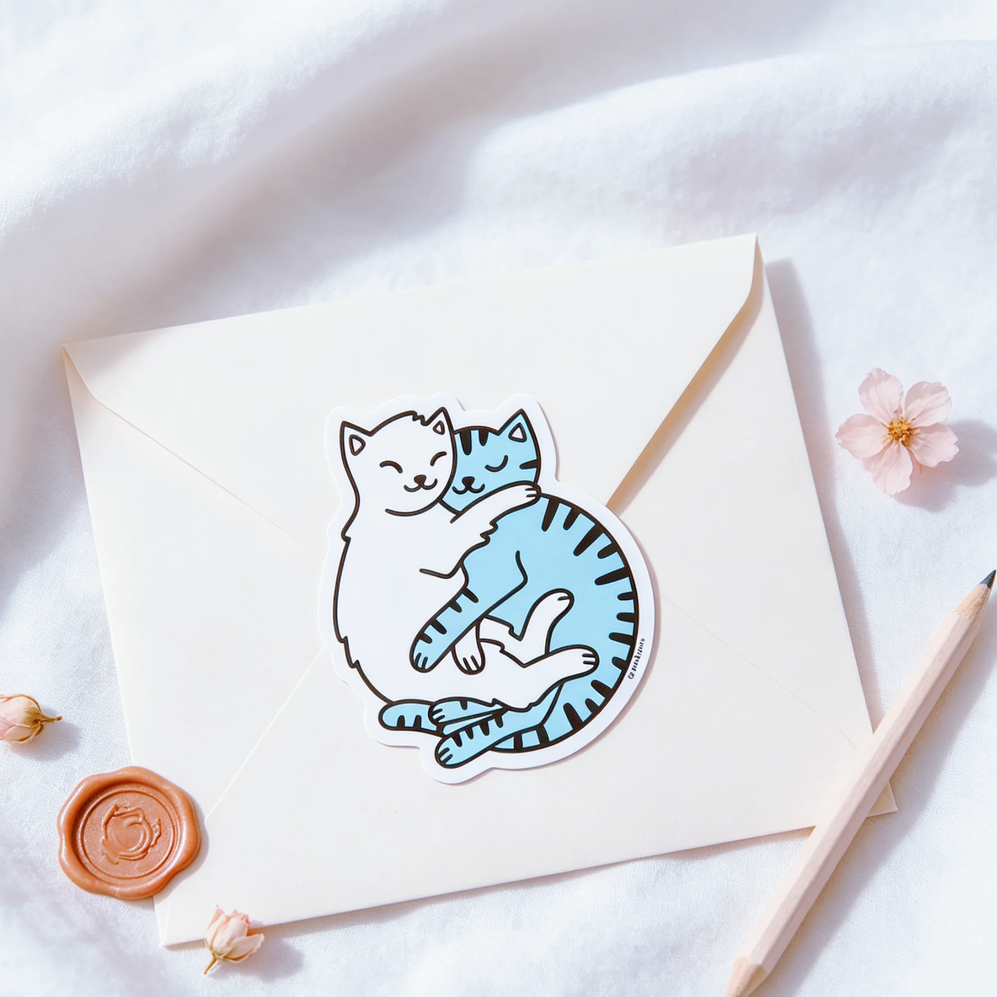 Cuddling Cats Vinyl Sticker Cu - đánh giá và giá Laptop Accessories To Gift