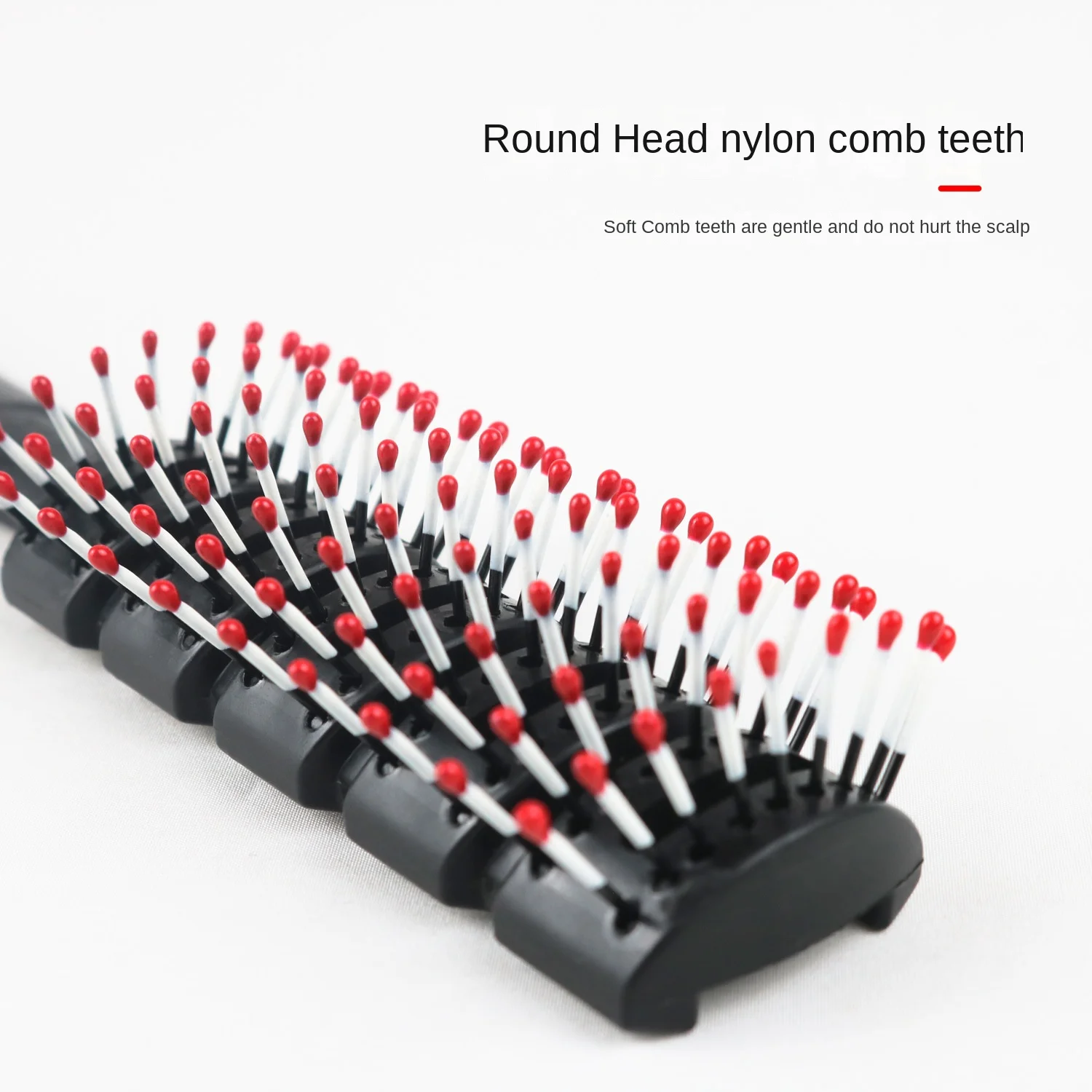 Men Plastic Vent Hair Brush Comb Anti-Static Massage Hair Care Ribs Comb Back Hair Curly Hair Styling Salon Ribs Nine-Row Comb