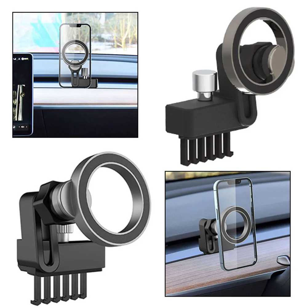 تدوير الهاتف جبل 14*11*5 سنتيمتر حامل هاتف ل تسلا المغناطيسي للتدوير تصميم قاعدة آمنة مرفق لاستخدام السيارة