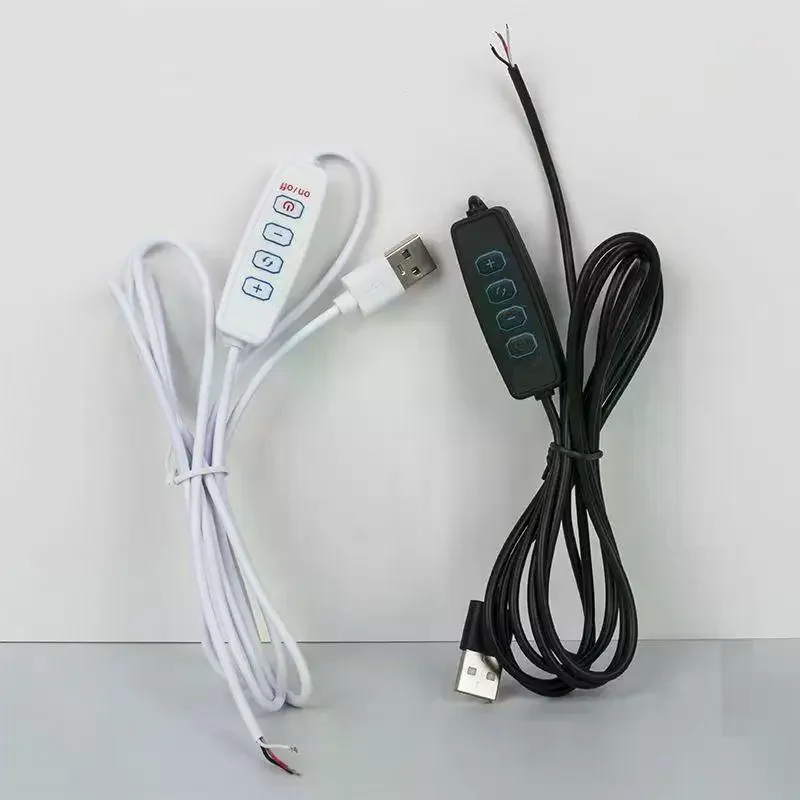 1Pcs 4-Key Controller 2CH USB 5V LED Tricolor Dimming Color Switch Cable Dimmer For Low Voltage LED CCT Bicolor Light