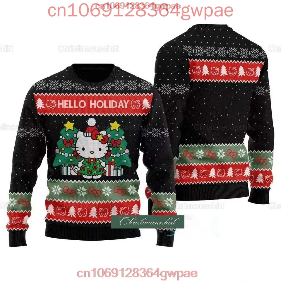 Cartoon Hello Kitty Ugly Sweater Men's Womens 3d Sweater Sanrio Cute Ugly Christmas Sweater Anime Xmas Gifts Christmas Sweater