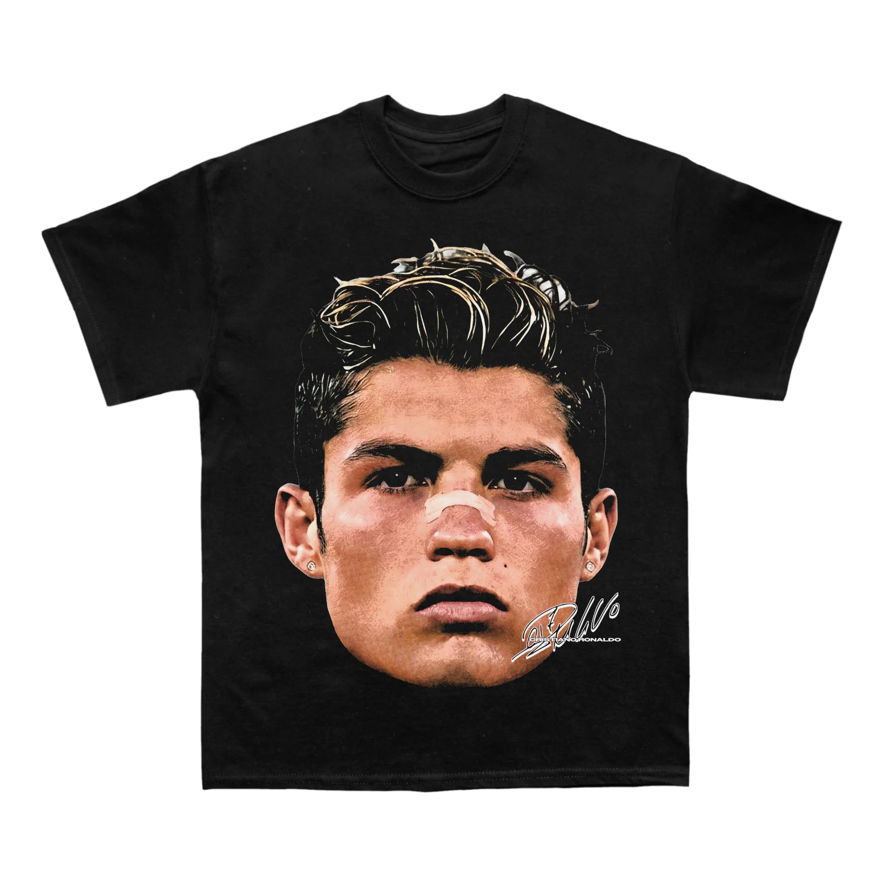 Cristiano Ronaldo Face Tee 2026 Football Fan T Shirt 100%Cotton Clothing Unisex Men Women T-Shirts Y2k Casual Tee Streetwear