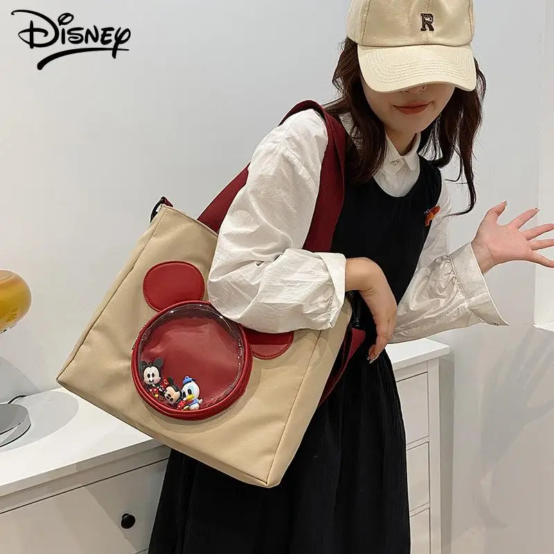 

Kawaii Disney Anime Canvas Bag Cute Mickey Mouse Cartoon Fashion Without Dolls High-Capacity One Shoulder Handbag Girls Toys