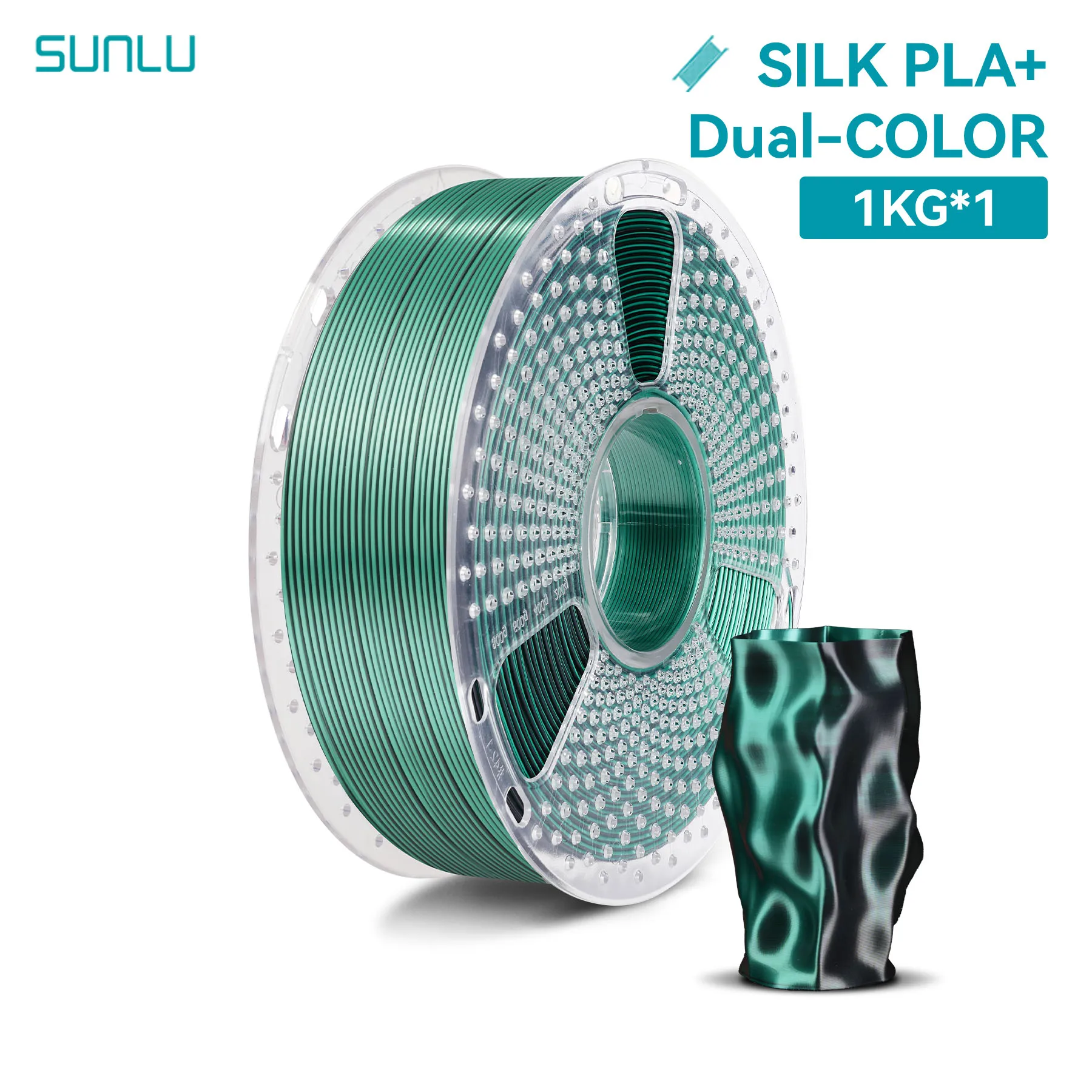 SUNLU 1KG ZIJDE/Dual/Drievoudig/Vier Kleuren 3D Printer Filament 1.75mm 1000g Spoel (2.2lbs) Netjes Filament Fit Meest FDM Printer