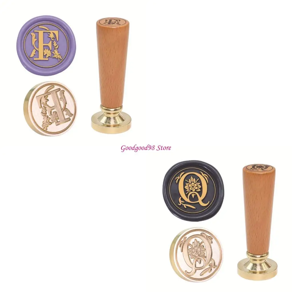 

Vintaged Wax Seal Stamp Brass Stamping Tool With Exchangeable Beech Base