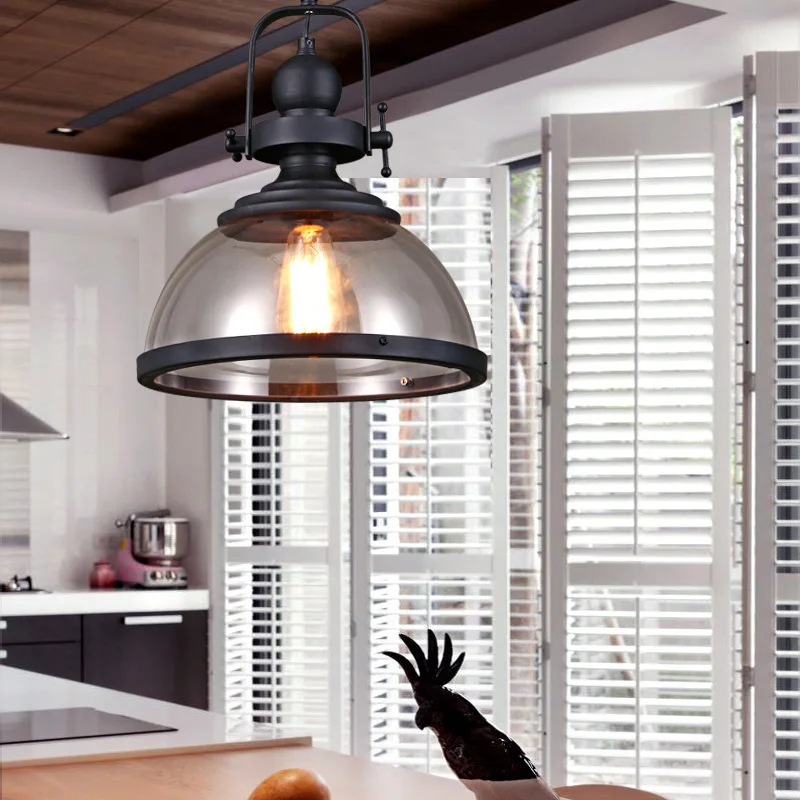 

2026 Retro Industrial Style Restaurant Living Room Hotel Bar Internet Cafe Wrought Iron Glass Chandelier