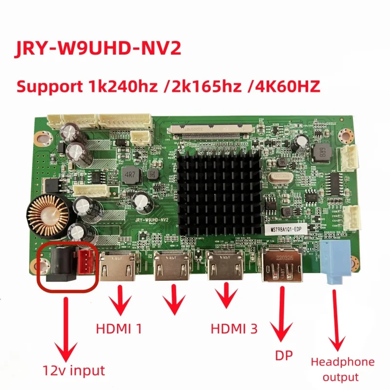 4K display controller board, JRY-W9UHD-NV2 EDP/VBO, Freesync compatible