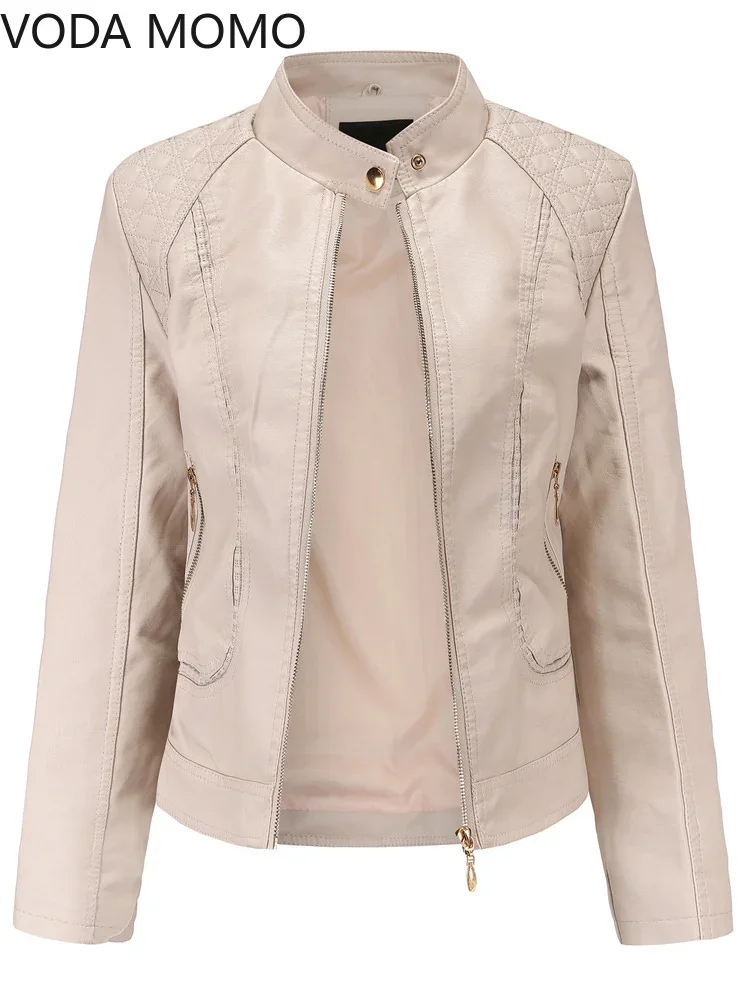 Chaqueta lisa con cuello levantado para mujer, abrigo elegante con patrón tridimensional, S-4XL de piel sintética, novedad de 2022