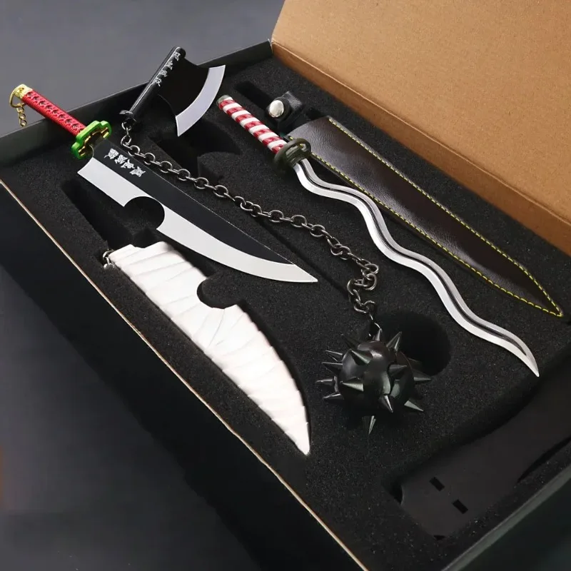 25.5cm Demon Slayer Sword Set Nichirin Blade Collection Real Steel Anime Peripheral Katana Collections Samurai Sword Gifts Toys