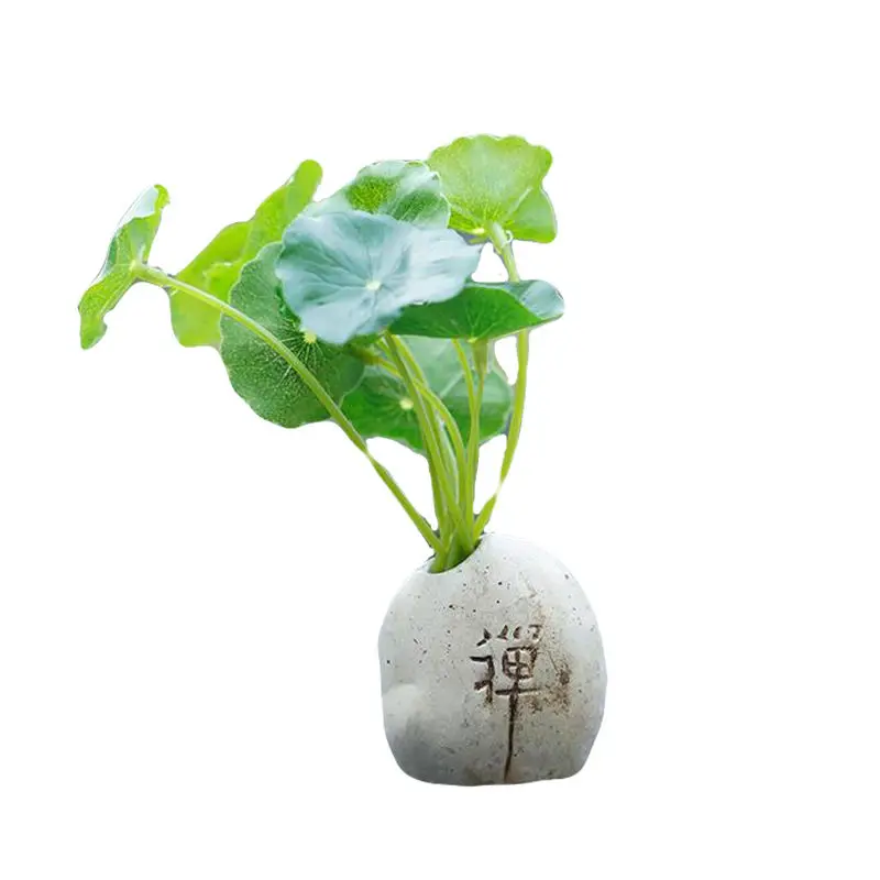 Car interior accessories Vehicle mounted green plants Ancient style small stone ornaments originality Automotive supplies bonsai