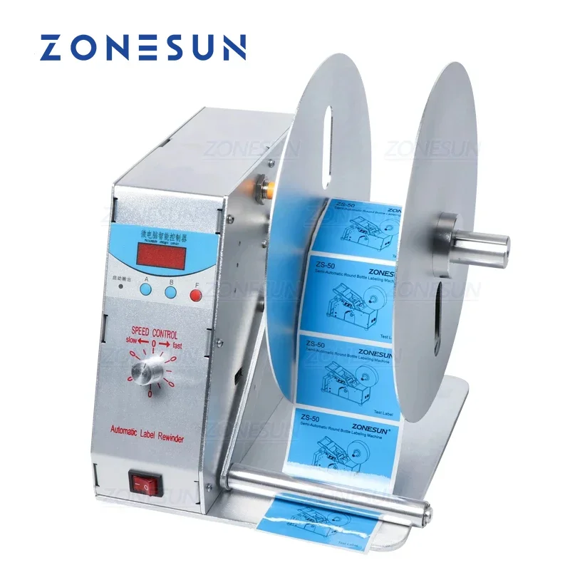 

ZONESUN NEW Digital Automatic Label Rewinder Clothing Tags Barcode Stickers Rewinding Machine Volume Label FOR Supermarket