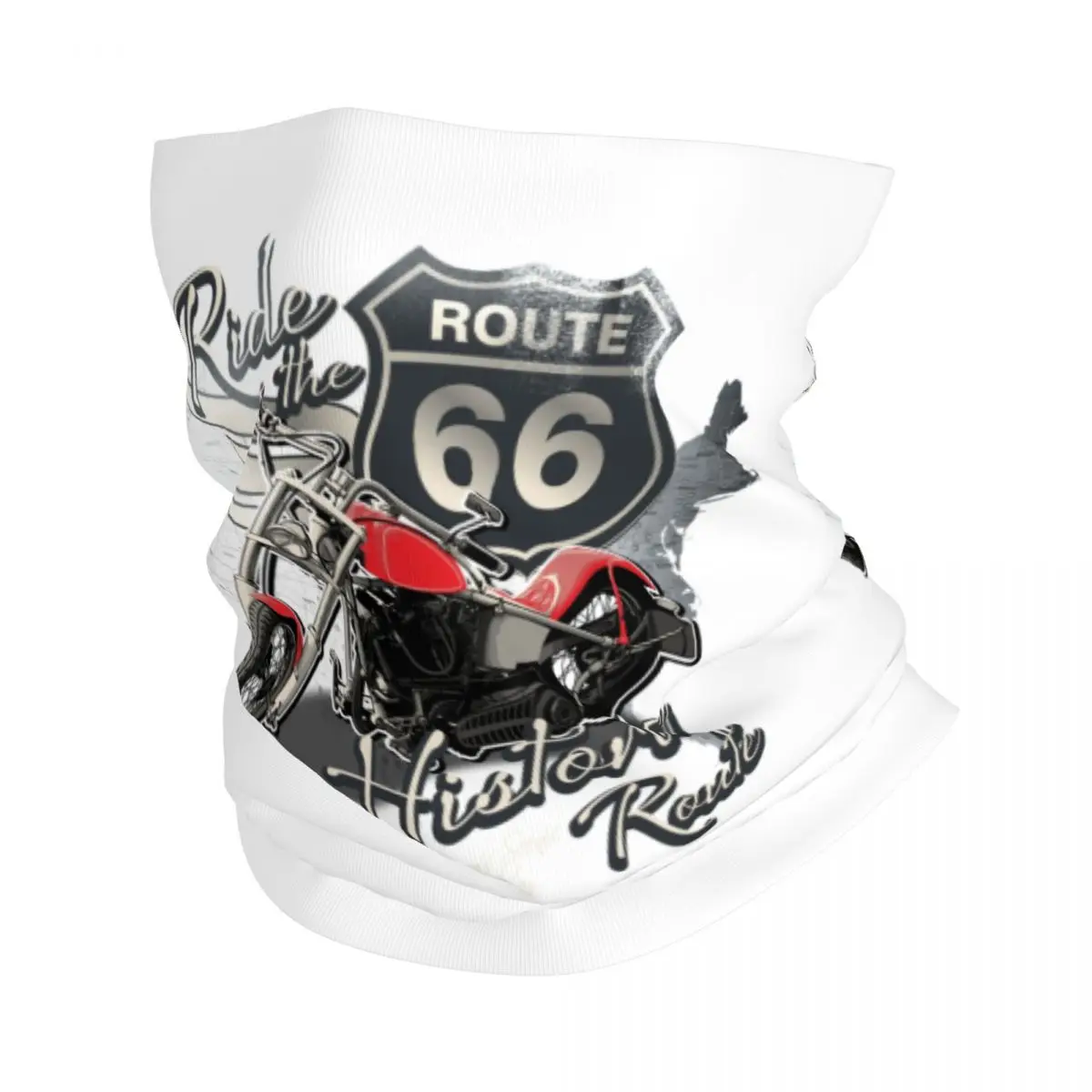 Custom Route 66 Travel Motorcycle Ride Bandana Neck Warmer Men Women Winter Ski Hiking Scarf Gaiter American Road Face Cover