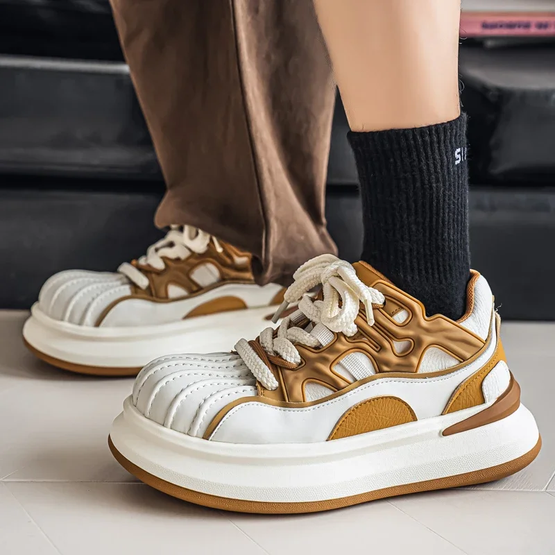 

Men's Thick Soled Trendy Versatile Casual Shoes Street Style Date Wear Daily Commuting Wear, Outdoor Travel Shoes