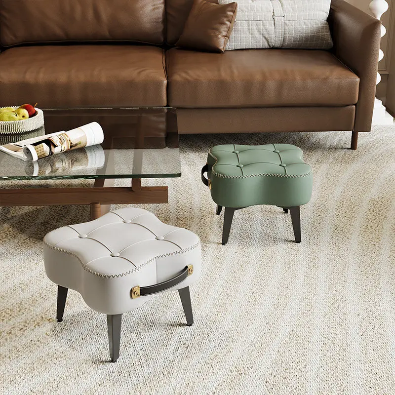 Bedroom Piano Individual Foot Stool Office Upholstered Entrance Foot Stool Minimlist Taburete Almacenamiento Balcony Furniture