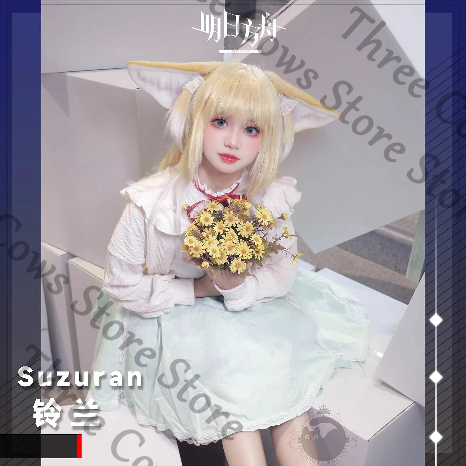 

Anime Arknights: Endfield Suzuran Cosplay Cartoon Barrette Ear Hairclip Handmade Animal Ears Prop Model Accessories Fans Gift