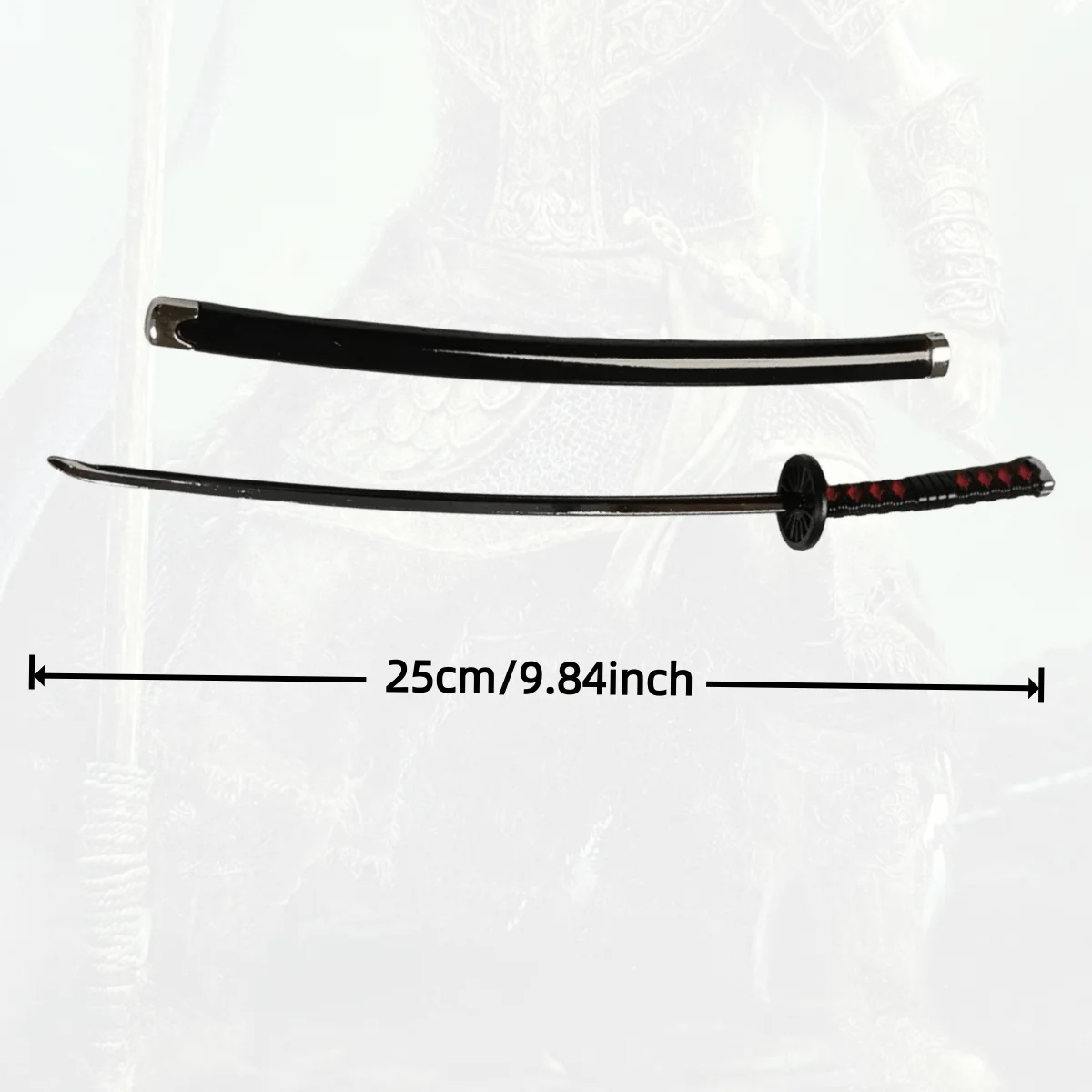 Épée Katana en métal Demon Slayer Kamado Tanjirou, 9.8 pouces, sabre de samouraï Ninja, sabre Katana japonais, accessoires de Cosplay, jouet accessoire