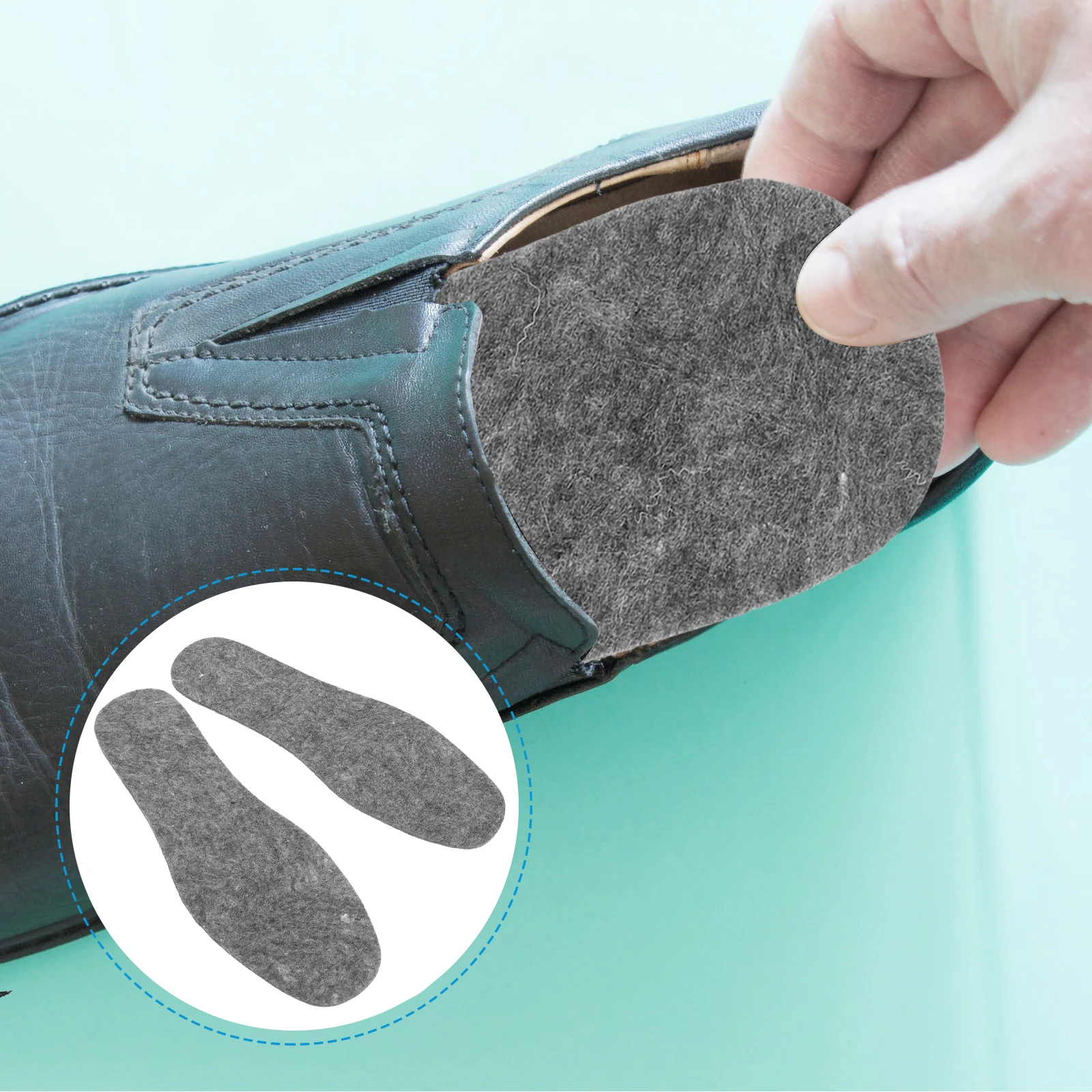 

Wool Felt Insole for Women Shoes Comfortable Soft Boot Liners Deep Gray S Cuttable Sweat Absorption Thermal Winter Warm