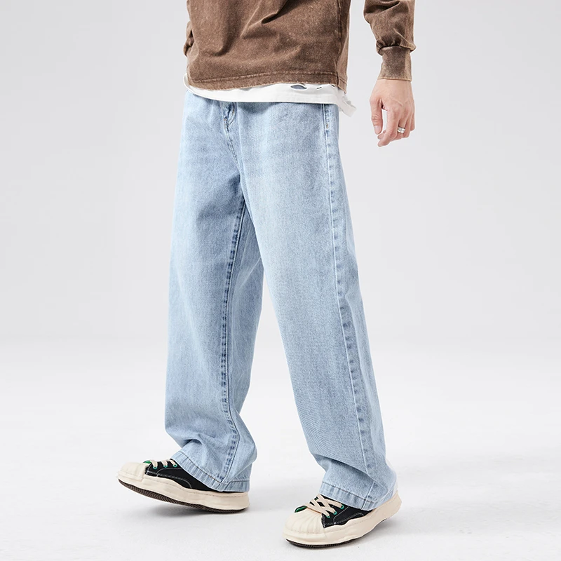 CUMUKKIYP Jeans Men Fashion Printed Denim Wide Leg Trousers Male Brand Loose Straight Baggy Hosen