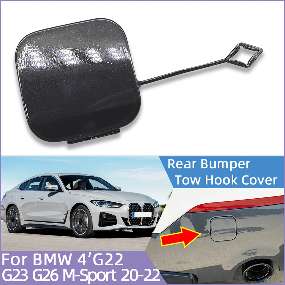 

Rear Bumper Towing Hook Cover Cap For BMW 4 M Bumper G22 G23 G26 2020 2021 2022 Auto Parts Hauling Trailer Shell Lid Piano Paint