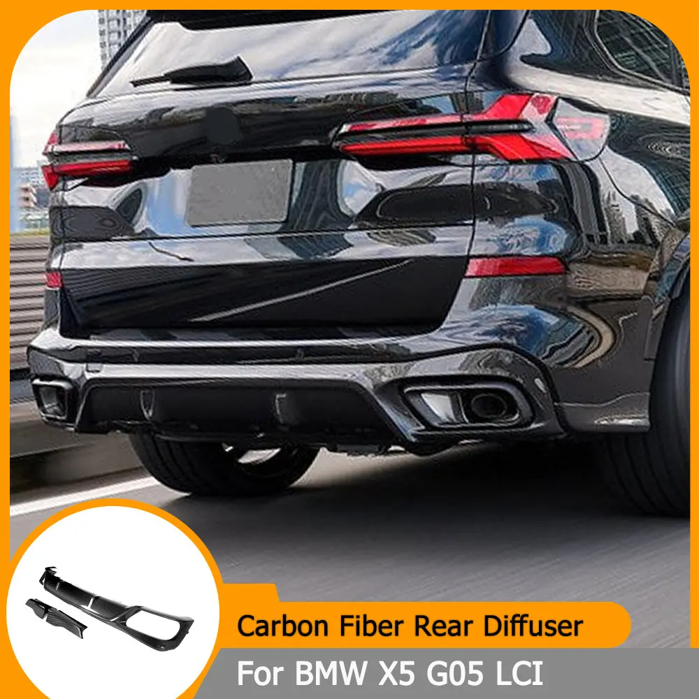 

Карбоновый задний диффузор для BMW X5 G05 LCI M Sport 2023-2024, накладка на задний бампер, сплиттеры, 3 шт.
