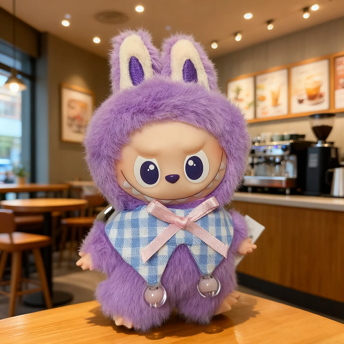 [بدون دمية] ملابس دمى قطيفة لـ Mini Labubu 4.0 Pin لسلسلة الحب ملابس مموجة نقطة لعاب إكسسوارات الزي