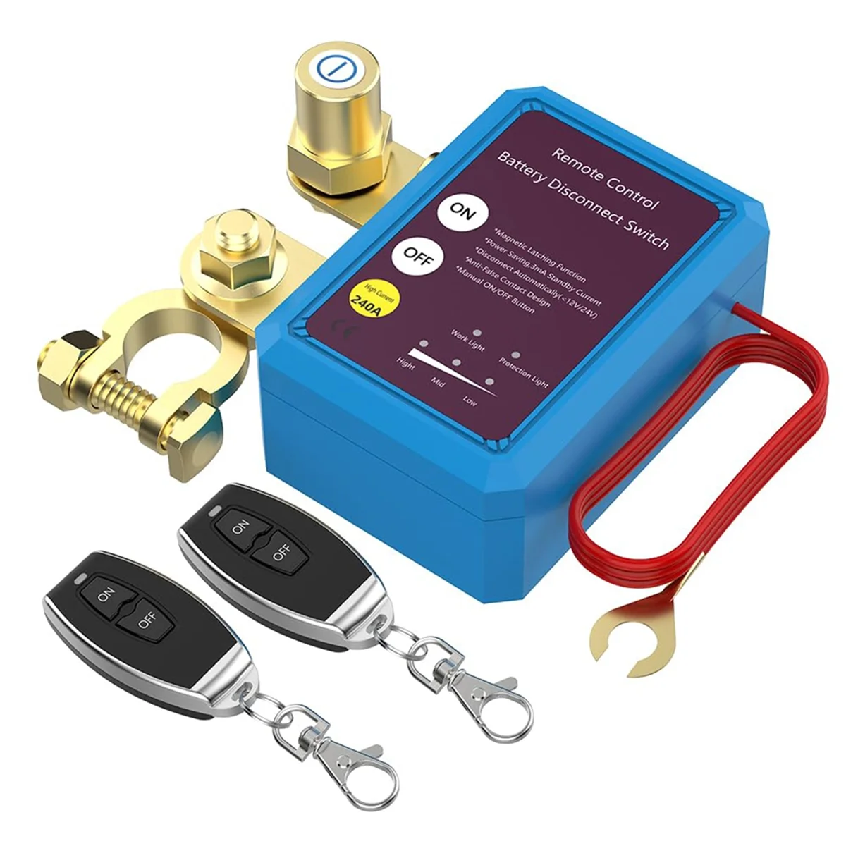 

12V 240A Remote Battery Disconnect Switch Anti Marine RV ATV Boat Theft Automatic Cut Shut Off Switch for Auto Truck