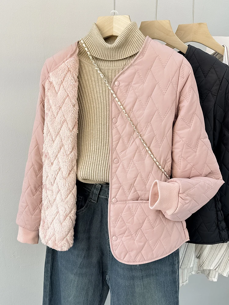 

Teenage Girls Thiened Fce Lined Cotton Jaet Inner Wear Slimming School orm Matched ort Sle Long Sve round Ne