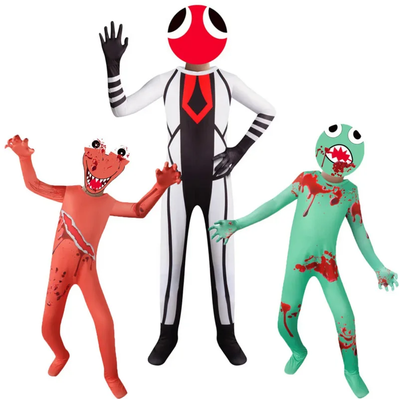 Halloween Kostuums Kids Game Regenboog Karakter Cosplay Anime Bodysuit Jongens Jumpsuits Girl Fancy Carnaval Verjaardagsfeestje Kleding