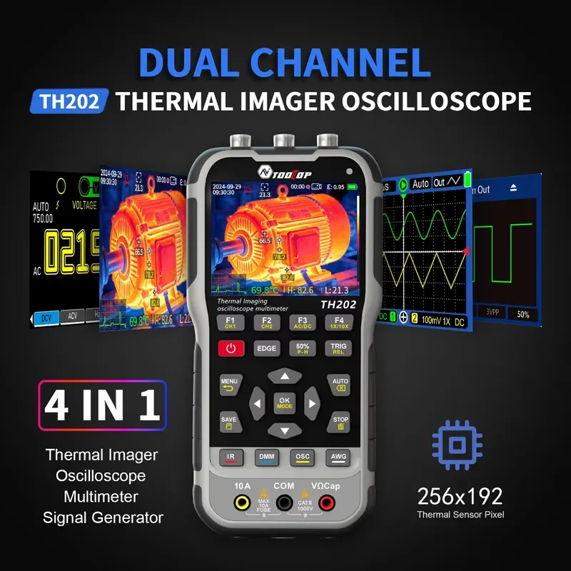 TOOLTOP TH202 TH201 ET15S ET14S Thermal Imaging Camera Oscilloscope Multimeter 4In1 2In1 Portable Digital Tester