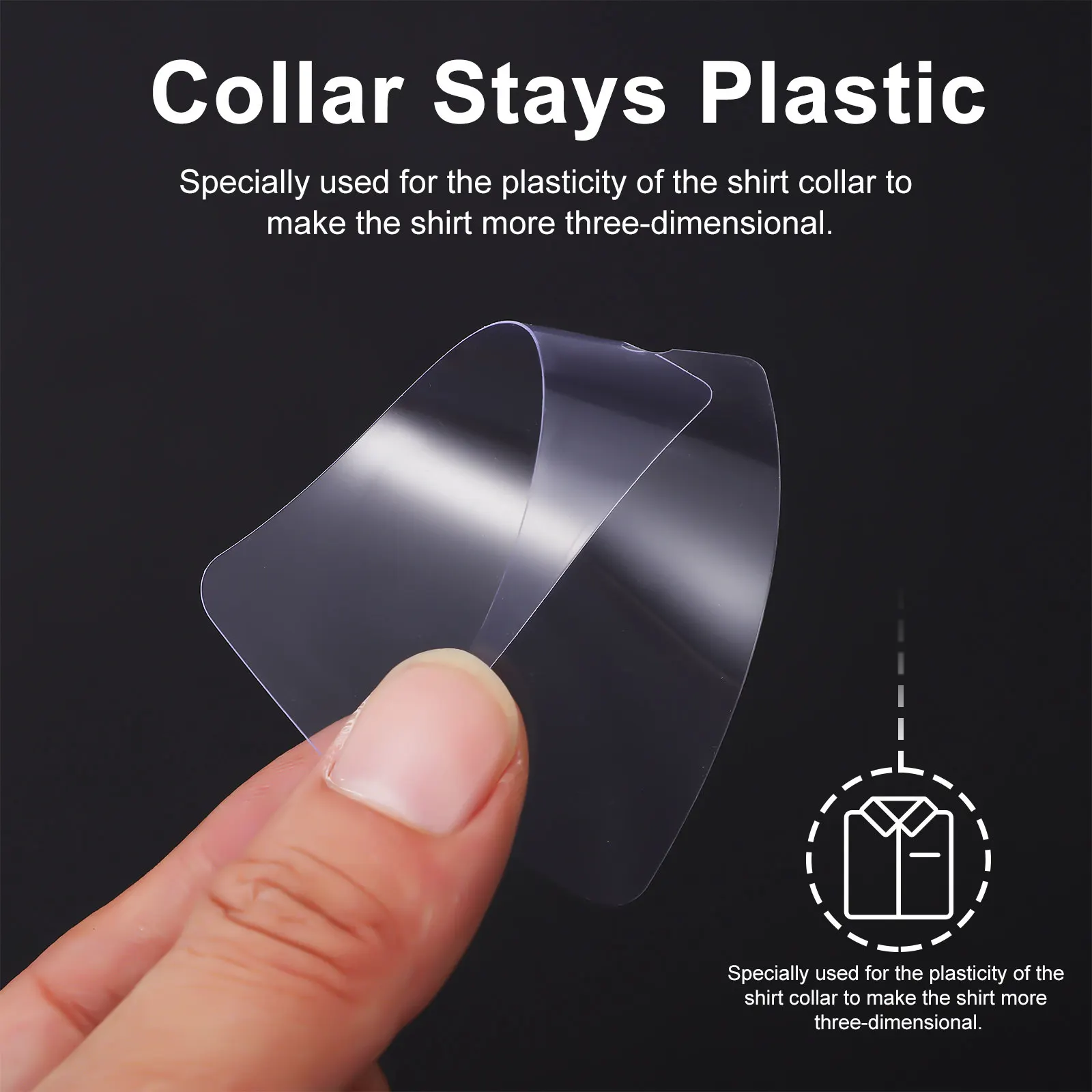 100 Pcs Collar Shaper Shirt Keeper Stiffener Plastic Supports Inserts for Shirts Mens Dress Stays