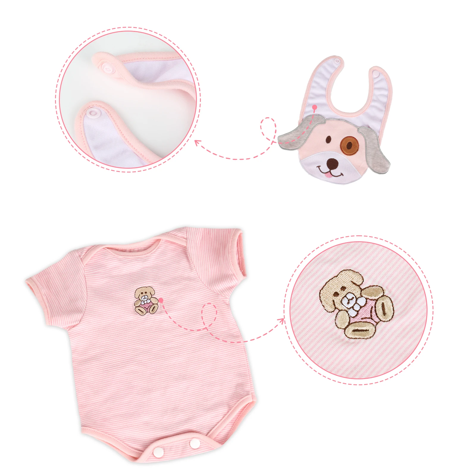 Reborn Baby Doll Clothes 20 Inch for 18-20 Inch Reborn Doll Girl Pink Reborn Baby Dolls Outfits Reborn Baby Clothing Baby Sets