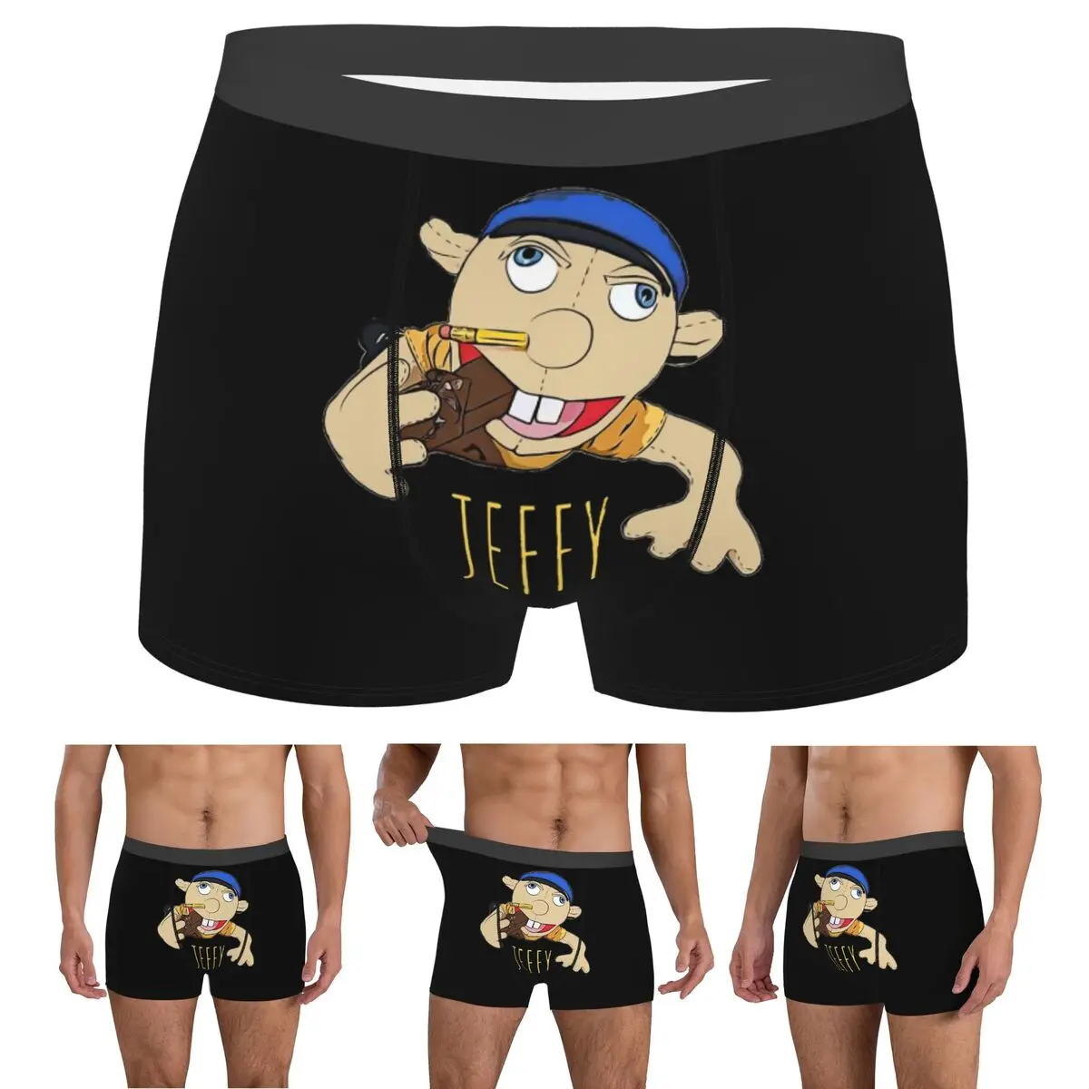 

Трусы-боксеры Шорты Jeffy The Puppet Горячие продажи! Трусики мужские мягкое нижнее белье для Homme Man Boyfriend Gift