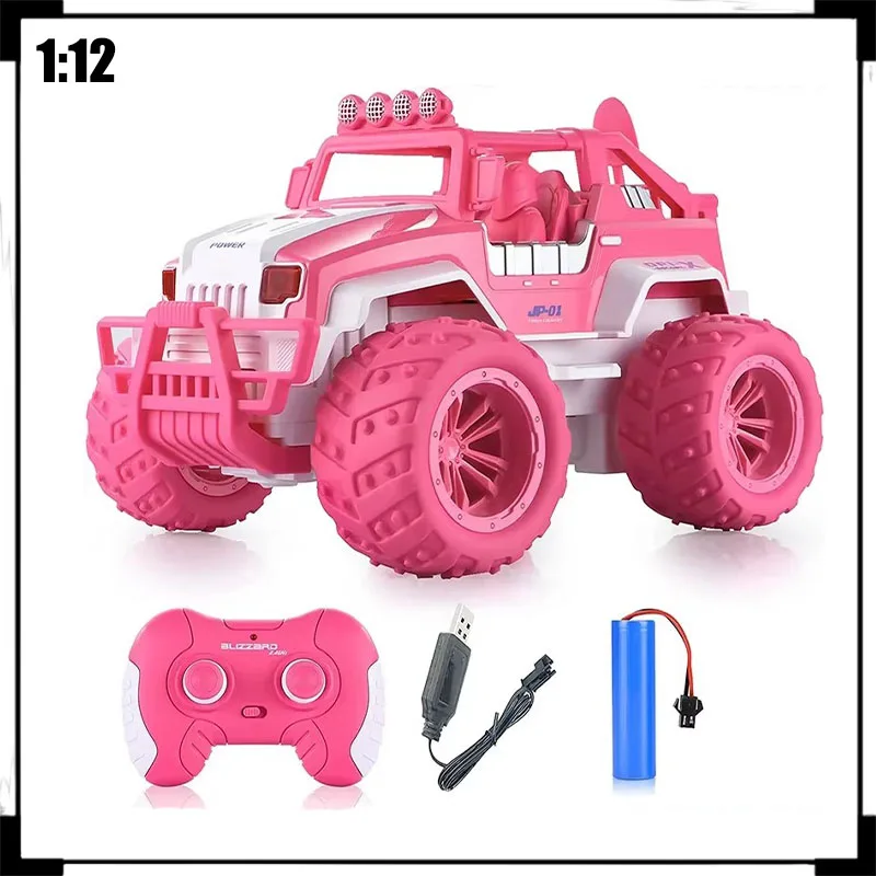 New 2.4g 1:12 Remote Control Off Road Vehicle Pink Girl Super Large Climbing Car Children's Remote Control Vehicle Birthday Gift