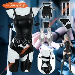 Game NieR:Automata A2 Cosplay Costume Wig Sexy Black Battle Suit For Women Girl Handsome Halloween Party A2 Role Play Outfit