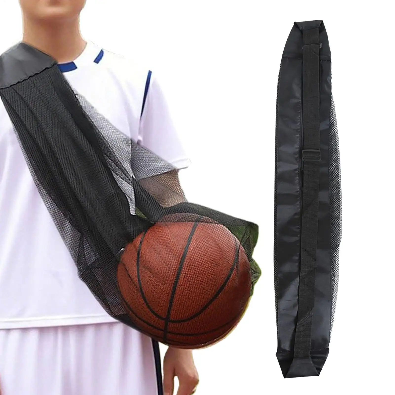 

Mesh Soccer Ball Bag Mesh Soccer Sport Ball Holder Basketball Large Capacity Shoulder Sports Training Storage Net For Volleyball