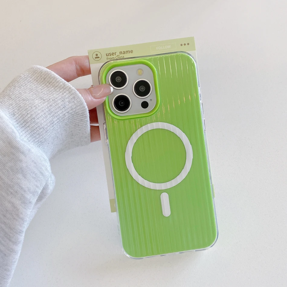 حافظة هاتف مغناطيسية Magsafe لهاتف آيفون 16 15 14 برو ماكس بلس 13 12 11 حافظة شحن لاسلكي غطاء صلب مقاوم للصدمات