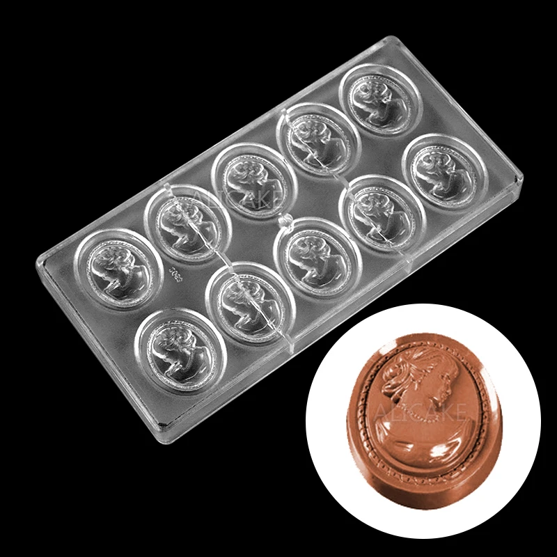 3D Polycarbonate Chocolate Molds The Queen of England Shape Professional Candy Bonbons Baking Pastry Tools Mold