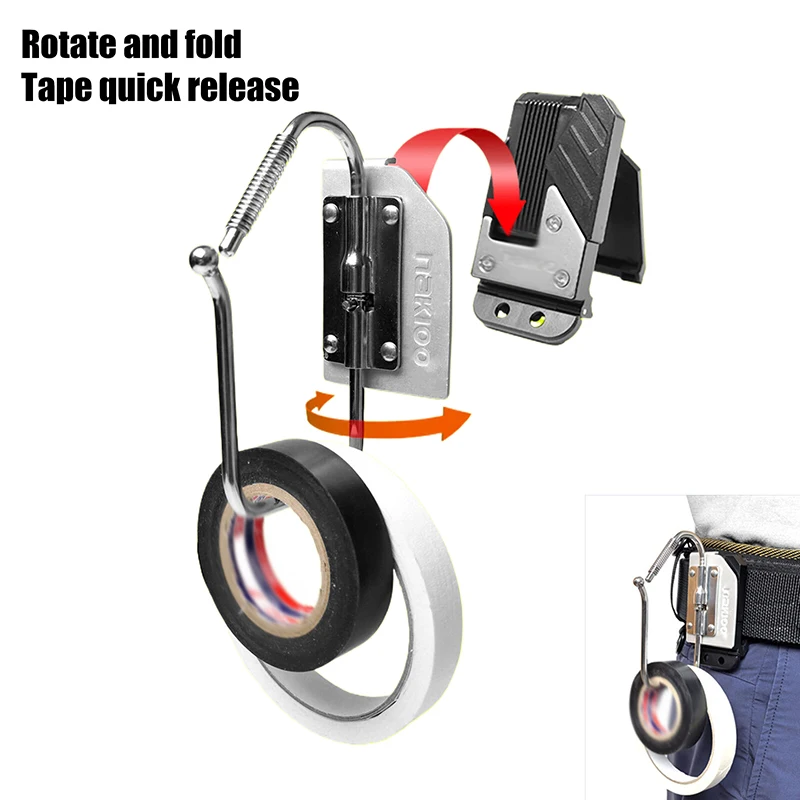 

Универсальный быстросъемный крючок для электрика, складной держатель для изоляционной ленты на пояс, крючок для инструментов, запчасти для электроинструментов