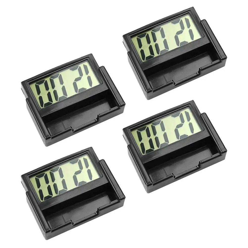 

4 Pcs Electronic Clock for Car Small Dashboard Plastic Table Vehicle Mini Desk