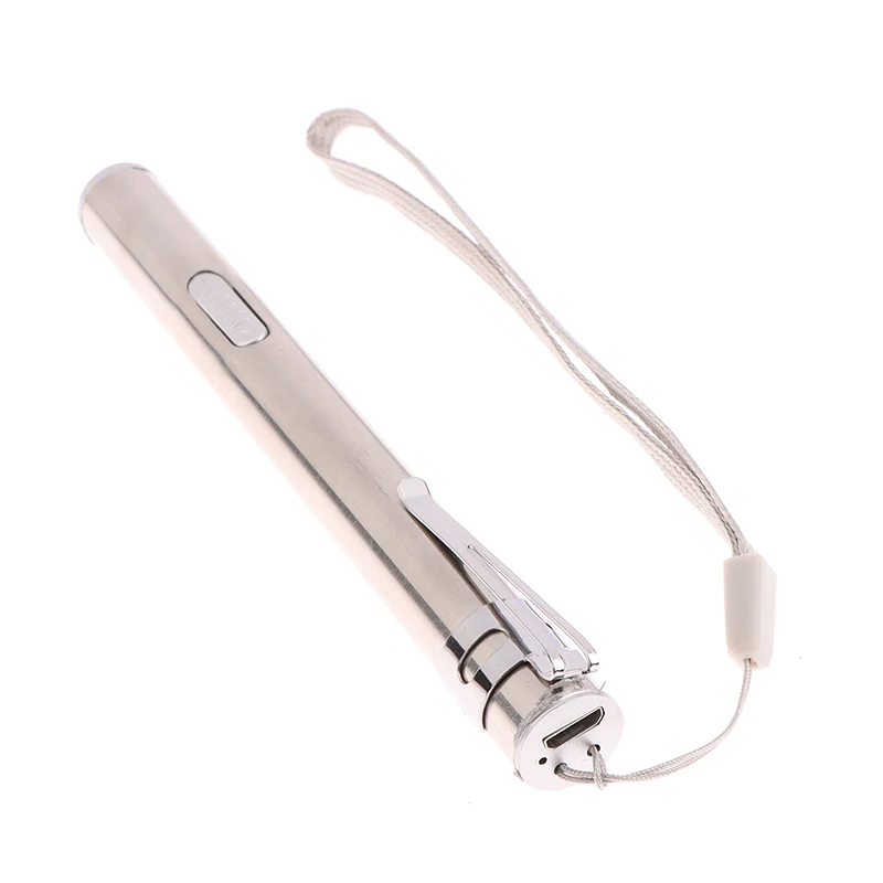 1Pc Alloy Waterproof LED USB Chargeable Flashlight Powerful Rechargeable Torch Keychain Pen Flashlight For Doctors